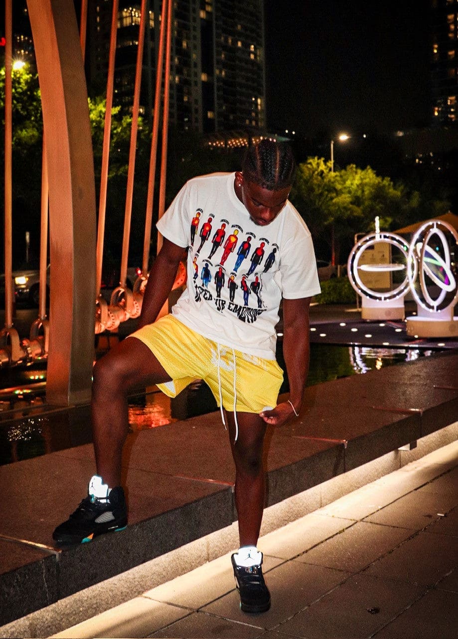 YELLOW - "EagLE" Mesh Shorts - Fortunato Fashion Collective